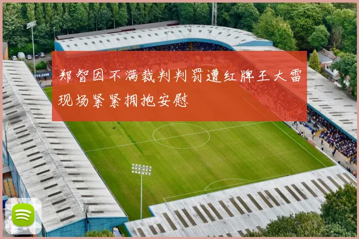 郑智因不满裁判判罚遭红牌王大雷现场紧紧拥抱安慰